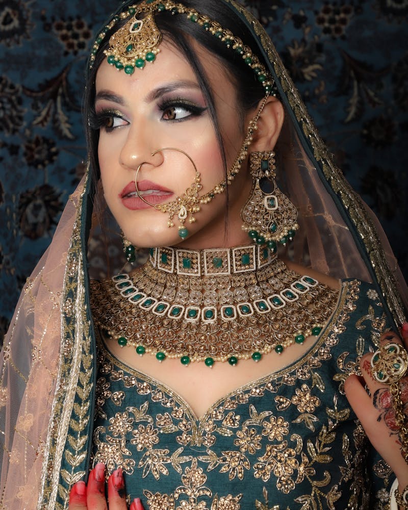 Banarasi Brocade Bridal Lehenga — Crimson & Gold