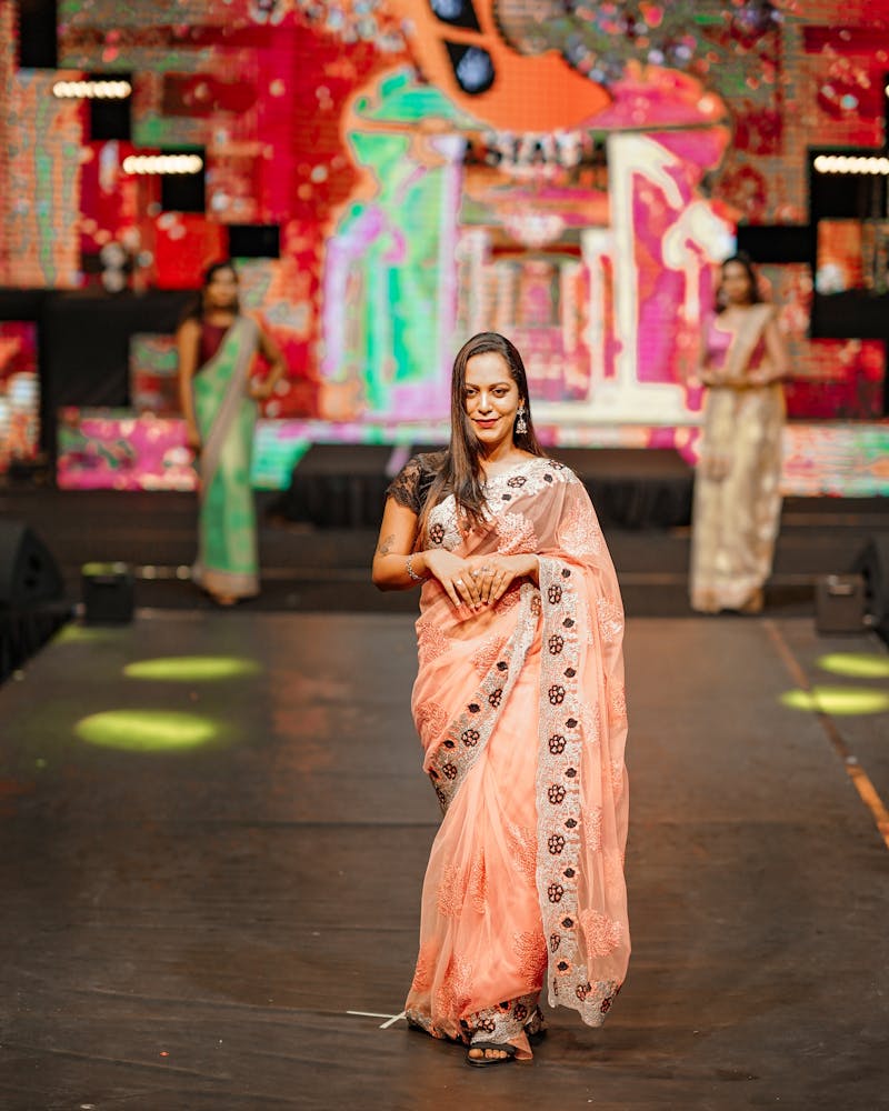 Bandhani Saree — Yellow & Red