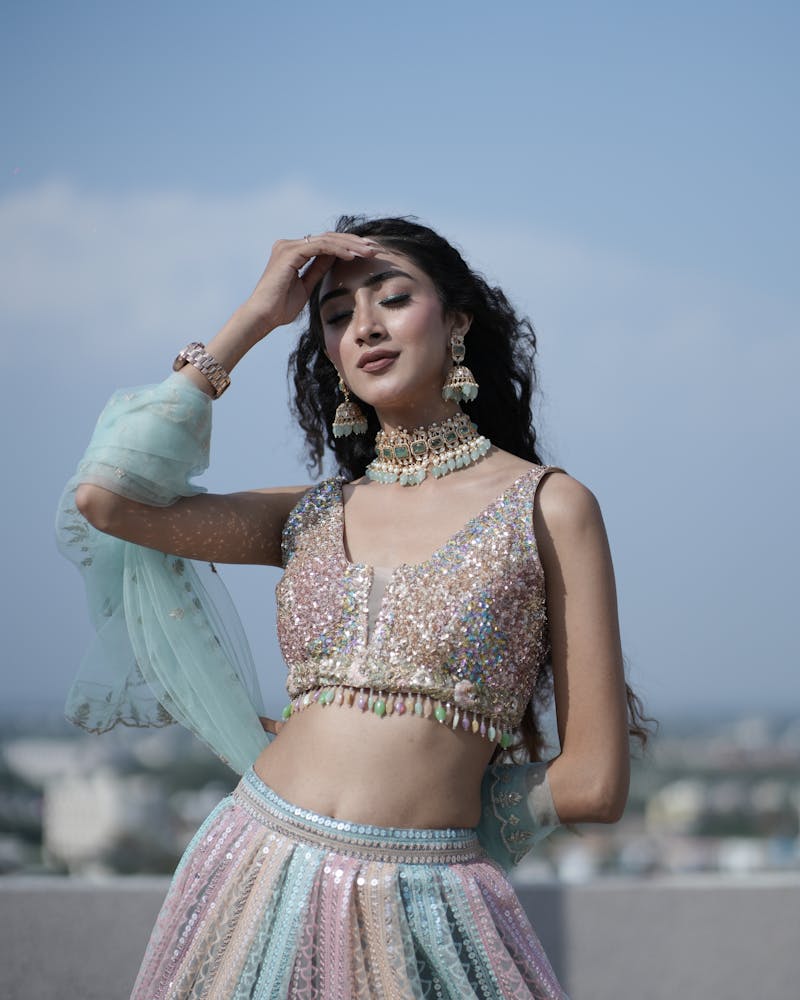 Crepe Anarkali Set — Wine & Gold Zari