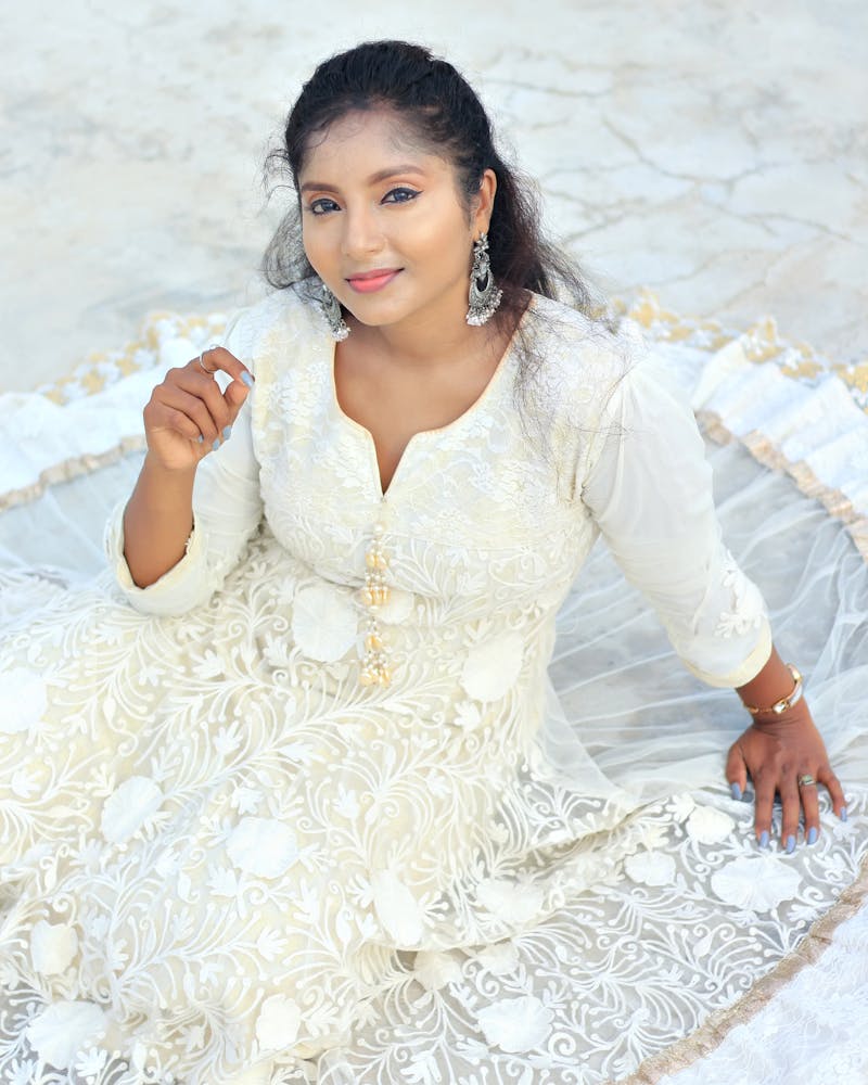 Embroidered Lawn Kurta — Lavender Floral