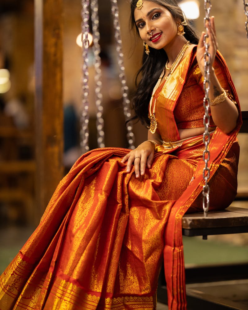 Kanjivaram Silk Saree — Bridal Crimson