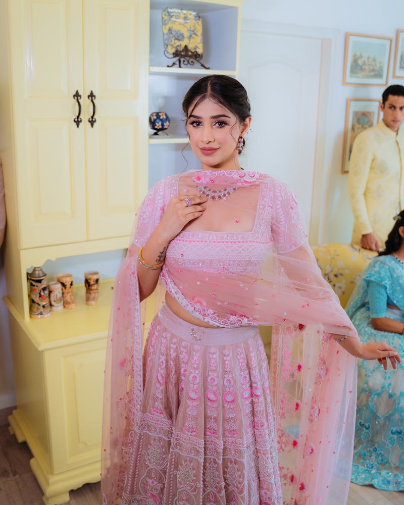 Sequin Lehenga — Champagne Starfield