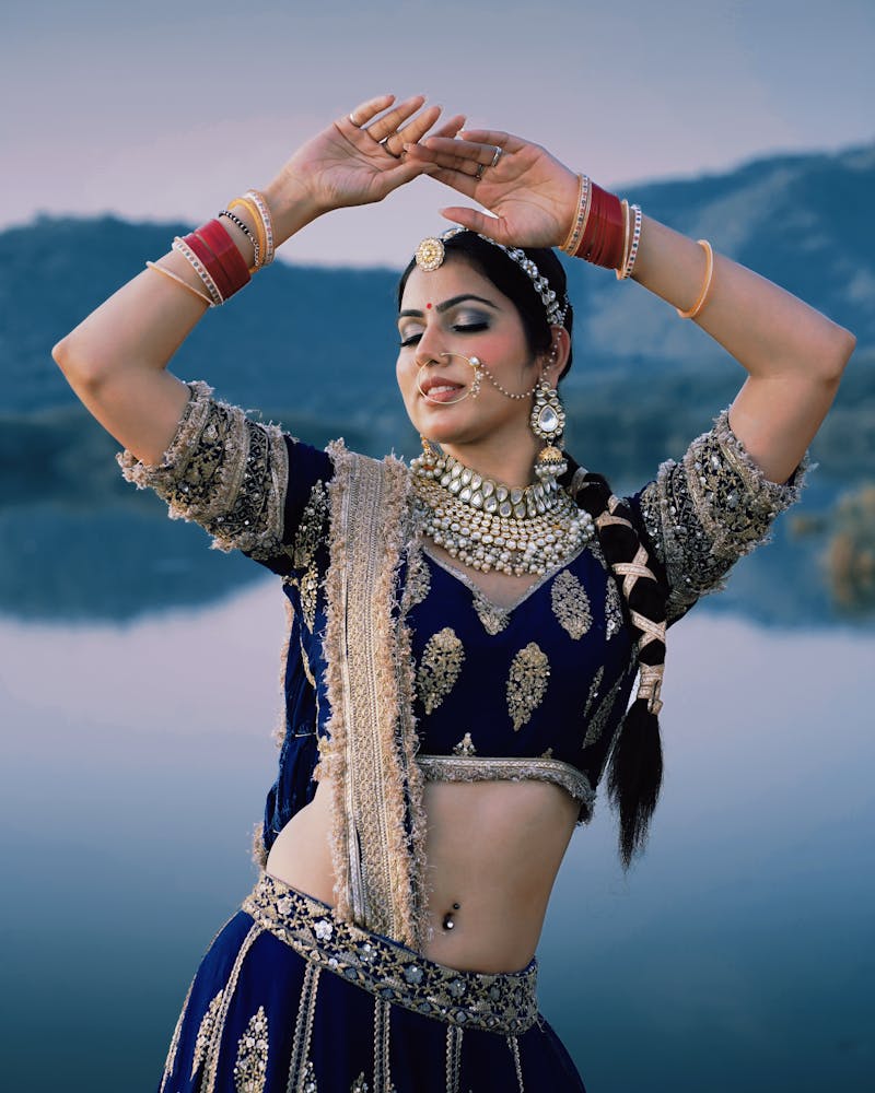 Wedding Lehenga — Deep Red Velvet